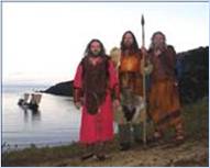 C:\Documents and Settings\Aaron\Desktop\Western Star reporter Gary Kean, left, with his newfound Viking buddies, from left, Doug Bird of Holyrood and Gary Sexton of St. John’s during filming of Outlander near Lark Harbour in the Bay of Islands.bmp